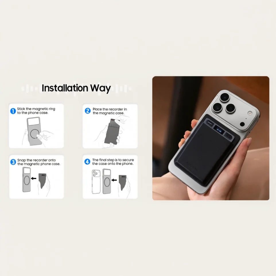 Attaching the AI Recorder Card to a phone